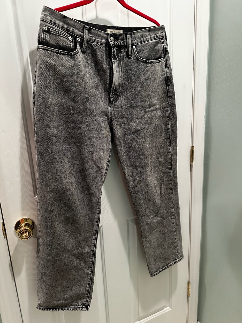 Madewell Women's Gray Washed Straight Jeans